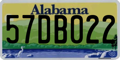 AL license plate 57DB022
