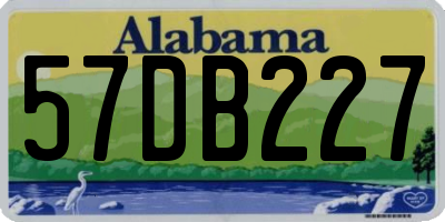 AL license plate 57DB227