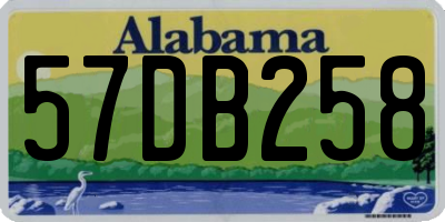 AL license plate 57DB258
