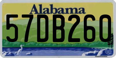 AL license plate 57DB260