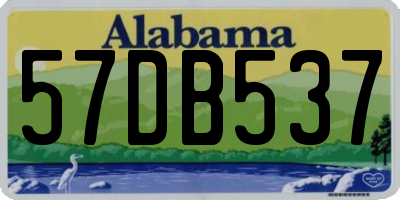 AL license plate 57DB537