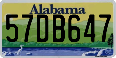 AL license plate 57DB647