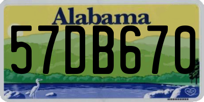 AL license plate 57DB670