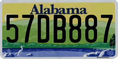 AL license plate 57DB887