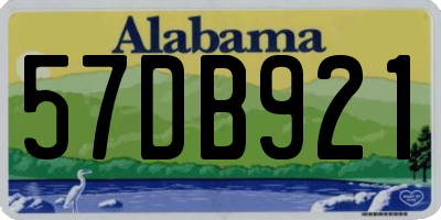 AL license plate 57DB921