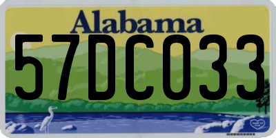 AL license plate 57DC033