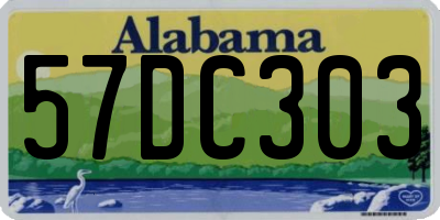 AL license plate 57DC303