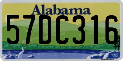 AL license plate 57DC316