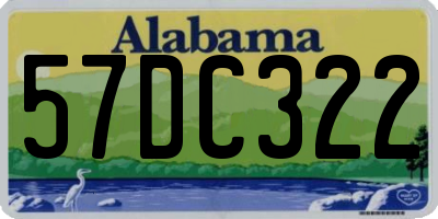 AL license plate 57DC322