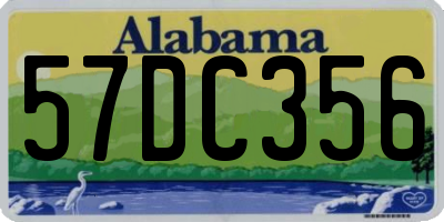 AL license plate 57DC356
