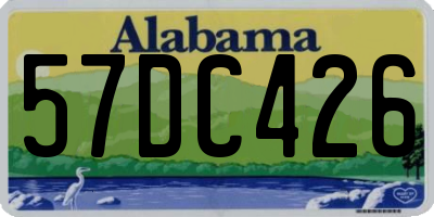 AL license plate 57DC426
