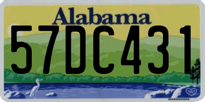 AL license plate 57DC431