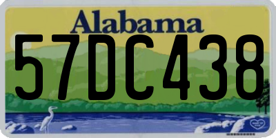 AL license plate 57DC438
