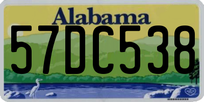 AL license plate 57DC538