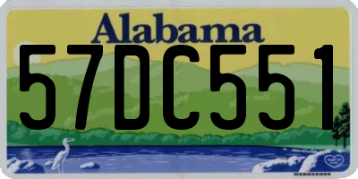 AL license plate 57DC551