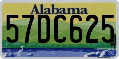 AL license plate 57DC625