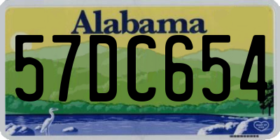 AL license plate 57DC654