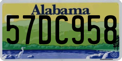 AL license plate 57DC958