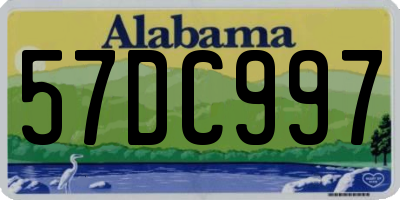 AL license plate 57DC997