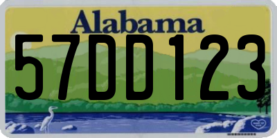 AL license plate 57DD123