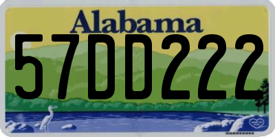 AL license plate 57DD222