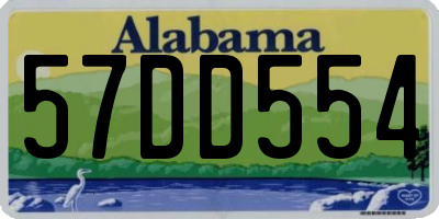 AL license plate 57DD554
