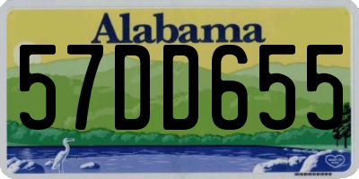 AL license plate 57DD655