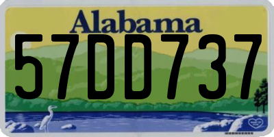 AL license plate 57DD737