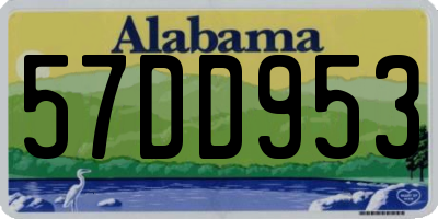 AL license plate 57DD953