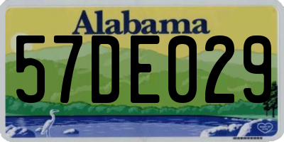 AL license plate 57DE029