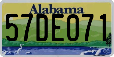 AL license plate 57DE071