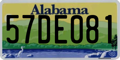 AL license plate 57DE081