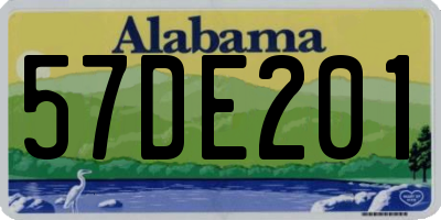AL license plate 57DE201