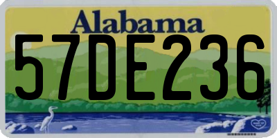 AL license plate 57DE236