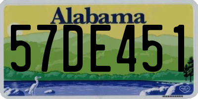AL license plate 57DE451