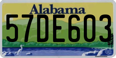 AL license plate 57DE603