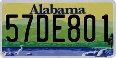 AL license plate 57DE801
