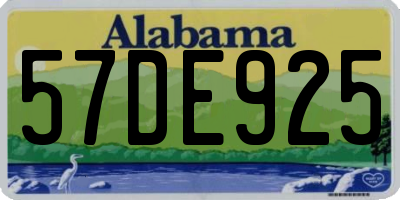 AL license plate 57DE925