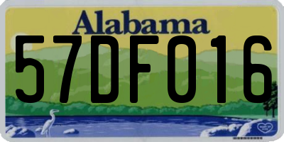 AL license plate 57DF016