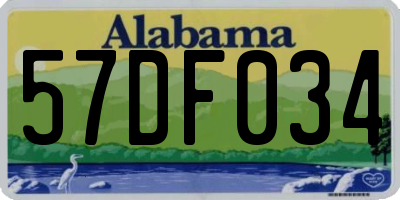AL license plate 57DF034