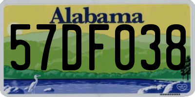 AL license plate 57DF038
