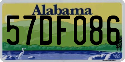 AL license plate 57DF086
