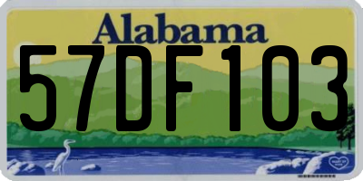 AL license plate 57DF103