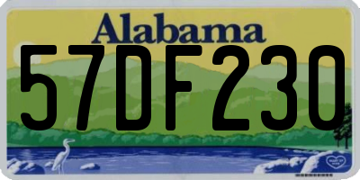 AL license plate 57DF230