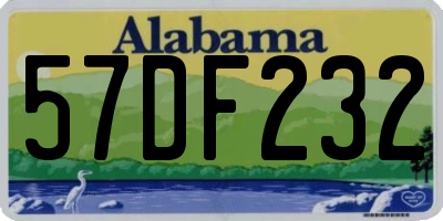 AL license plate 57DF232