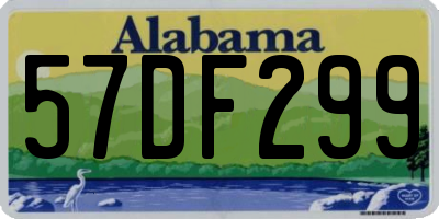 AL license plate 57DF299