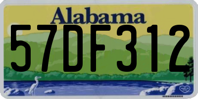 AL license plate 57DF312