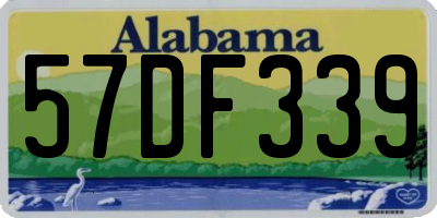 AL license plate 57DF339