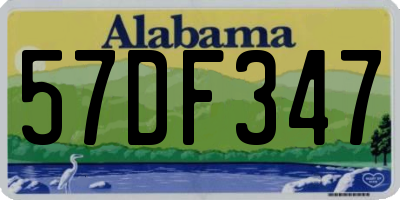 AL license plate 57DF347
