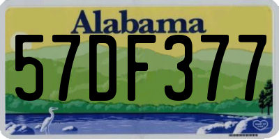 AL license plate 57DF377